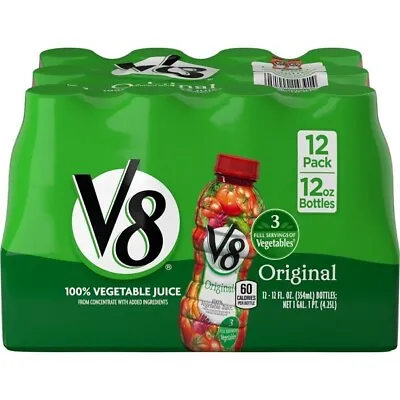 $19.99 • Buy V8 Juice, Original 100% Vegetable Juice, Plant-Based Drink, 12 Ounce Bottle (Pac