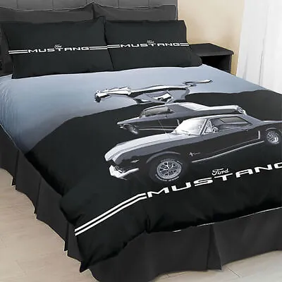 Ford Mustang Mach 1 Fastback Mustang QUEEN Bed Quilt Cover Set. Mustang Horse • $64.31