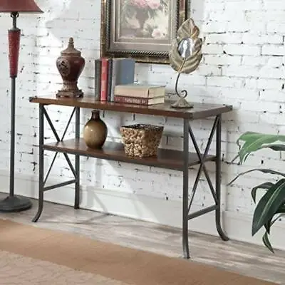 £31.20 • Buy Industrial Console Table Vintage Hall Entryway Living Room Furniture 2 Tier