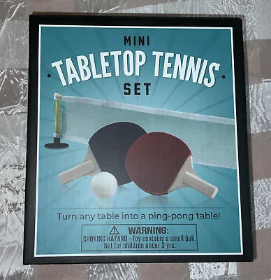 New Mini Tabletop Tennis Set Contains 2 Paddles Ball And A Net • $3.97