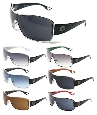 Khan One Piece Shield Lens Wrap Around Sport Sunglasses Retro Designer Fashion • $9.95