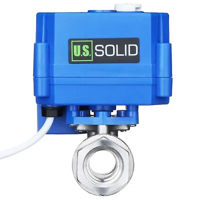 U.S. Solid Motorized Ball Valve 1/2 Inch Stainless Steel 9-24V AC/DC • $46.29