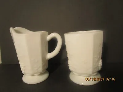 Vintage Westmoreland Milk Glass Creamer & Sugar Grapes • $12