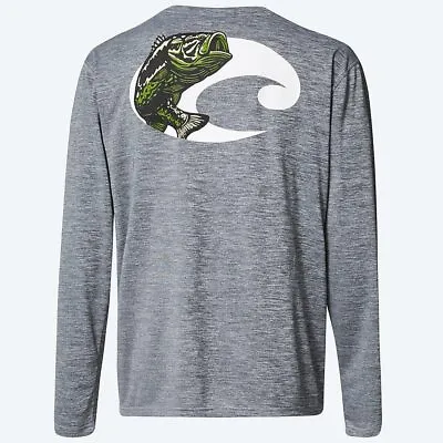 50% Off Costa Tech Angler Bass Performance Fishing Shirt | Grey | UPF 50 • $19.95