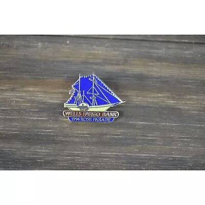 1994 Wells Fargo Rose Parade Pin Lapel Bag Gear Metal Enamel Sailboat • $8