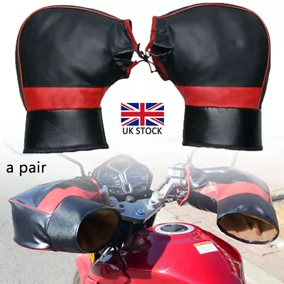 Motorcycle Gloves Motorbike Scooter Warm Handle Bar Muffs Mitts Cover Waterproof • £8.95