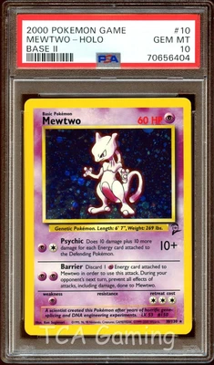 $202.50 • Buy PSA 10 GEM MINT Mewtwo 10/130 HOLO RARE Base Set 2 Pokemon Card CS9-404