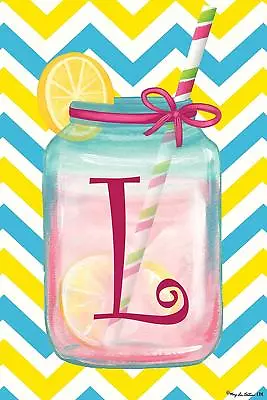 Custom Decor Chevron Jar Monogram L Home/ Garden Mini Flag  New • $12.76