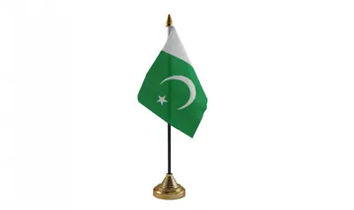 Pakistan 6  X 4  Desk Table Flag With Gold Plastic Cone Base • £9.99