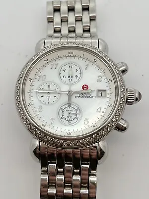 Michele CSX Diamond Chronograph MOP & Diamonds 36mm Quartz Watch 71-4000/5000 • $500