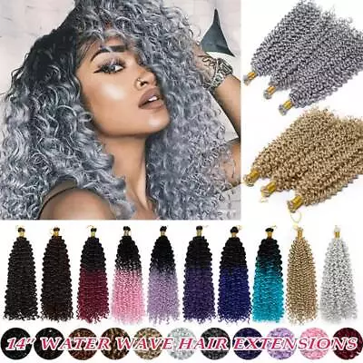 £7.15 • Buy NEW 14  Water Wave Wavy Braiding Hair Extensions Silk Curly Twist Crochet Braids