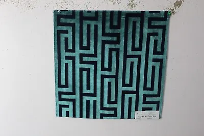 Robert Allen Velvet Maze Geometric 17.50  W X 18  L Color Aquamarine • $26