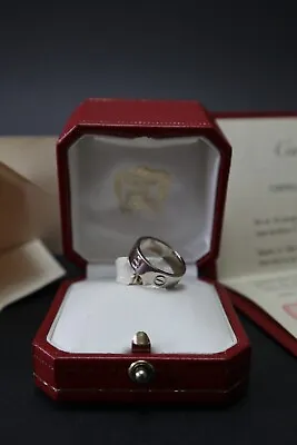 £950 • Buy Cartier Love Ring 750 18k White Gold - Size 49 (J 1/2) - With Box And Papers