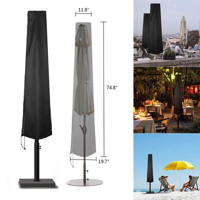 £7.15 • Buy Large Heavy Duty Garden Parasol Cover Patio Umbrella Waterproof Protector Black