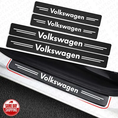 $11.99 • Buy Universal Car Door Plate Sill Scuff Cover Anti Scratch Decal Sticker Protector