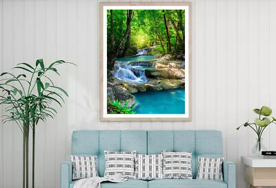 Thailand Tropical Waterfall Print Premium Poster High Quality Choose Sizes • $23.90