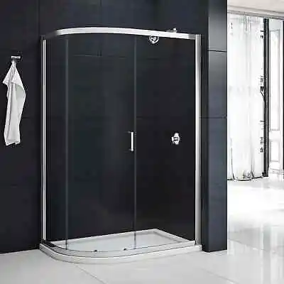 MERLYN MBOX One Door Offset Quadrant Shower Cubicle Enclosure + Tray • £444.99
