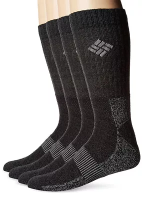 Columbia Men’s Size 6-12 Socks Moisture Control Ribbon 4 Pack Black New • $18.99