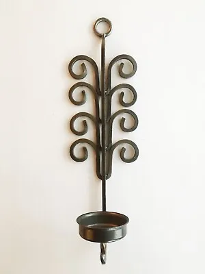 Metal Swirling Welded Candlestick Wall Mounted Hanging Candle Holder Tea Light • £5.99