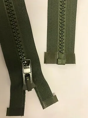 YKK Vislon Zip (No10) Open Green 56cm • £5