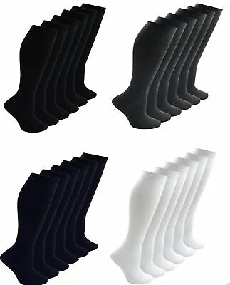 Pack 1x 2x 3x 6x Womens Ladies Boys Girls Knee High Cotton Socks School Uniform  • £5.49