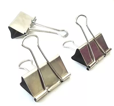 £8.99 • Buy 12x Silver Bulldog Foldback Letter Clips Metal Binder Paper Grip Binding 50/30mm