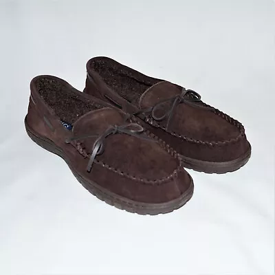 Chaps XXL Men's 13 Genuine Suede Leather Indoor/Outdoor Moccasin Slippers NIB • $26.75