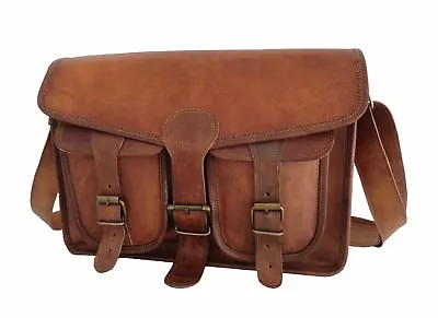 Leather Messenger Bag Office School Laptop Satchel Crossbody Shoulder Handmade • $50.59