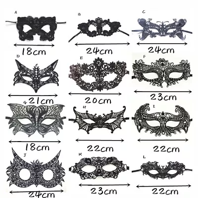 Eye Mask Black Lace Mask Halloween Costume Party Nightclub Cosplay Wholesale US~ • $1.87