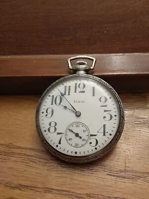 1923 ELGIN Pocket Watch - 12s  15 Jewels  - RUNNING! • $89.95