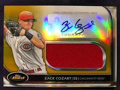 Zack Cozart 2012 Topps Finest Relic Auto Gold Refractor 10/50 Cincinnati Reds • $12.99