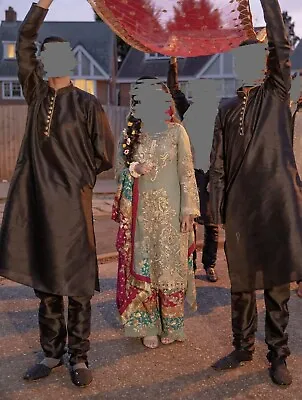Men’s Pakistani Indian Asian Wedding Black Kurta • £25