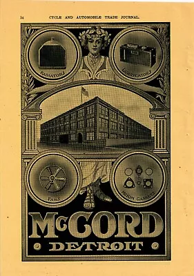 1910 McCord Auto Parts Ad: McKim Gaskets Radiators - Detroit Michigan • $17.76