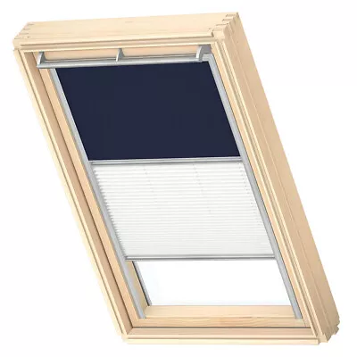 VELUX 2 In 1 (DFD) Pleated And Blackout Roller Blinds For VELUX Roof Windows • £136.49