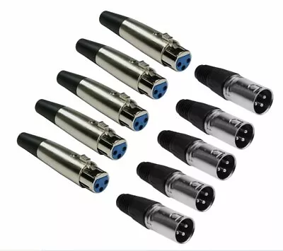 10 Pack XLR 3-Pin Female Male Audio Mic Microphone Adapter Cable Connector Plug • $14.99