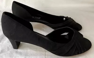 VTG 80s..COLDWATER CREEK..BLACK..PEEP TOE..LOW HEELS..NEW OLD STOCK..8.5 • $19.99