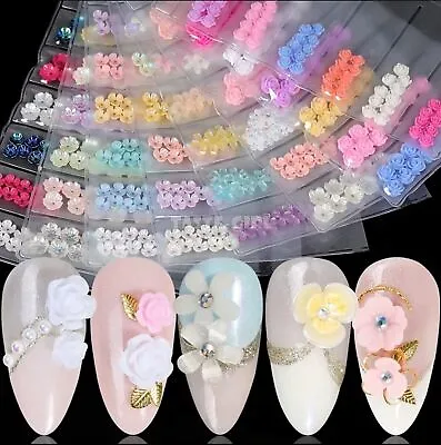 UK - NEW  3D Nail Art Decoration Charms Gems Flowers Decals Rhinestone BEST • £5.49