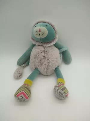 Moulin Roty Les Pachats Cat Green Gray Plush Kitty Stuffed Animal France French • $67