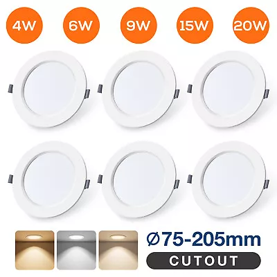 6x Recessed LED Ceiling Lights 4-20W Ultra Slim Round Panel Spot Downlights 230V • £41.79