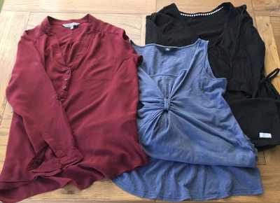 £9.99 • Buy Bundle Maternity Clothes Size 10 / 12 Burgundy Shirt Cotton Nighties