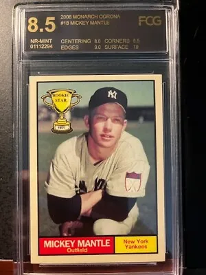 Mickey Mantle Rookie Star Series Card--graded 8.5 • $64