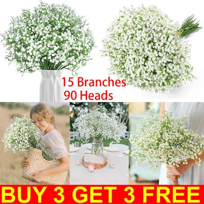 Artificial Fake Gypsophila Silk Flowers Home Table Bouquet Bridal Wedding Decor • £3.79