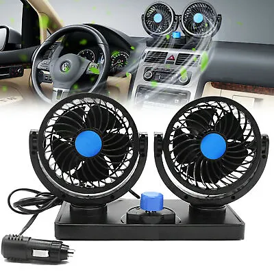 2 Speeds Single Dual Head Car Cooler Electric Cooling Fan Air Conditioner 12V • £11.96