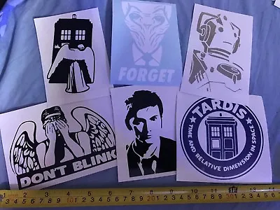 £5.75 • Buy Car Window, Laptop Decals - Dr Who Set Of 6 Vinyl Stickers, Wall, Bumper, Glass