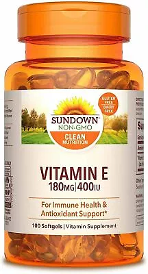 Sundown Vitamin E 180 Mg (400 IU) 100 Softgels  • $17.99