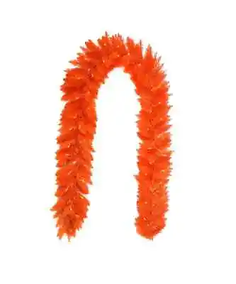 9-FT PRE-LIT ORANGE GARLAND HALLOWEEN Fun DECORATION ScArY! Adler HW1794 NEW • $79.95