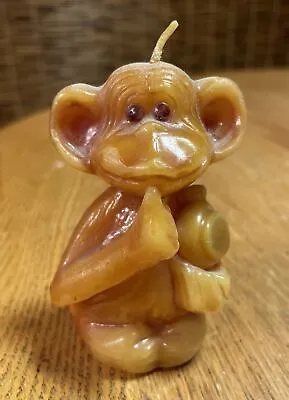 Vintage Light Brown Monkey Candle Handmade UNBURNED Collectible • $6.99