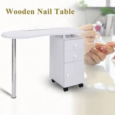 Manicure Nail Table Desk Spa Beauty Salon Nail Station Art Equipment Cabinet • $104.90