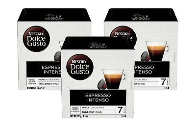 Nescafe Dolce Gusto Coffee Pods Espresso Intenso 16 Capsules (Pack Of 3) • $26.66