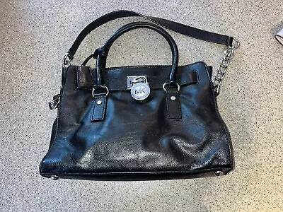 Michael Kors Hamilton Handbag Black Monogram With Padlock  • $10.36